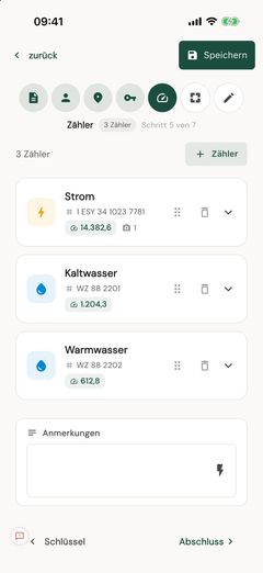 Zählerstände erfassen – Strom, Wasser, Gas, Heizung