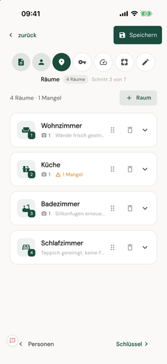 Räume erfassen – Badezimmer, Küche, Wohnzimmer und mehr