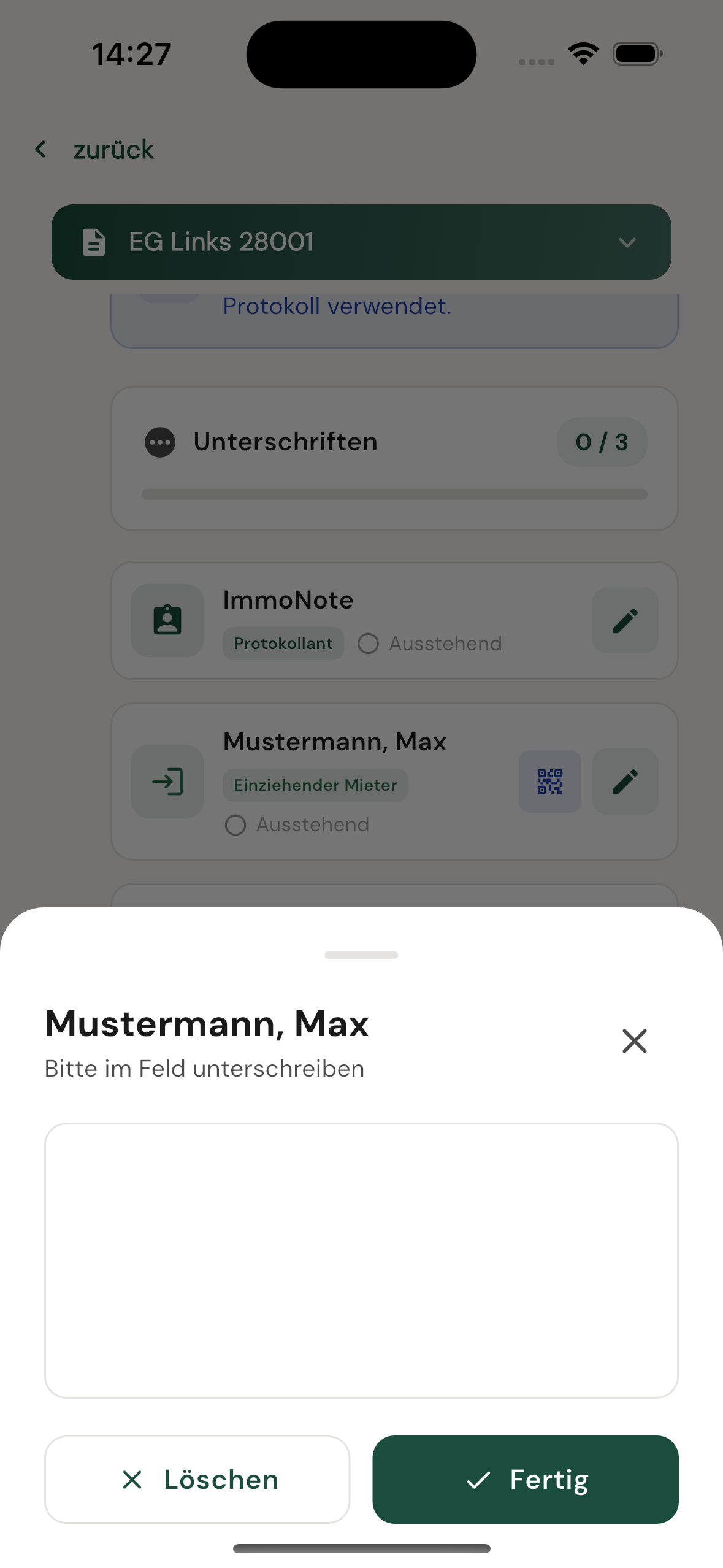 Digitale Unterschriften sammeln