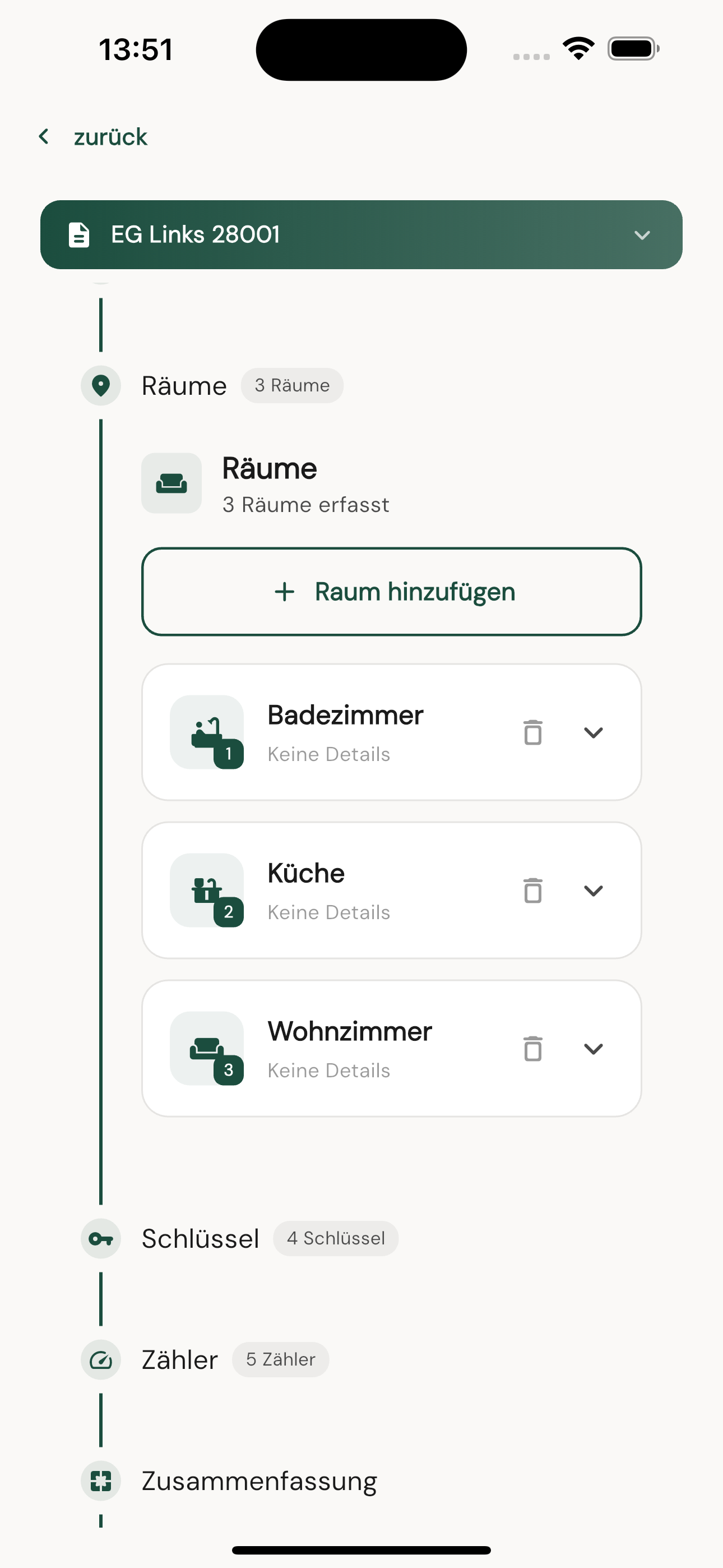 Räume erfassen – Badezimmer, Küche, Wohnzimmer und mehr
